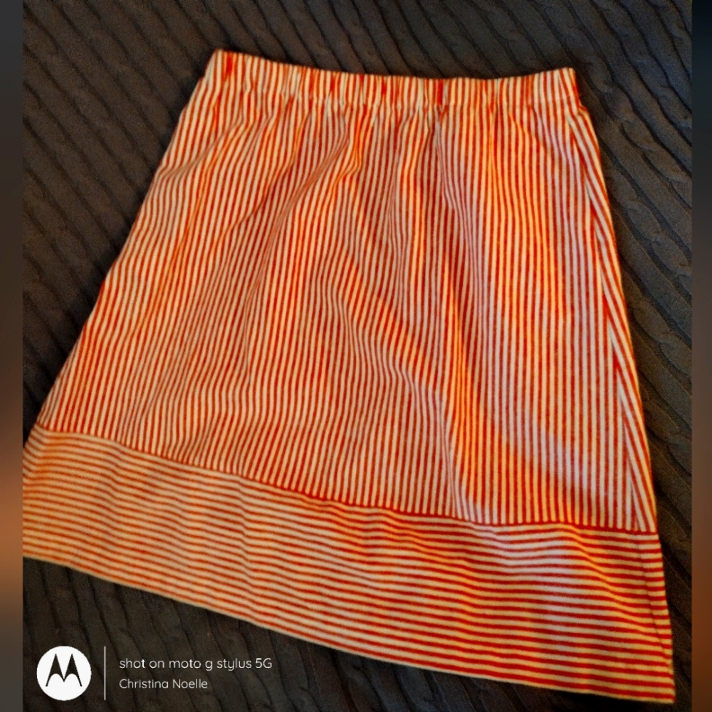 J. Crew Red and Cream skirt L